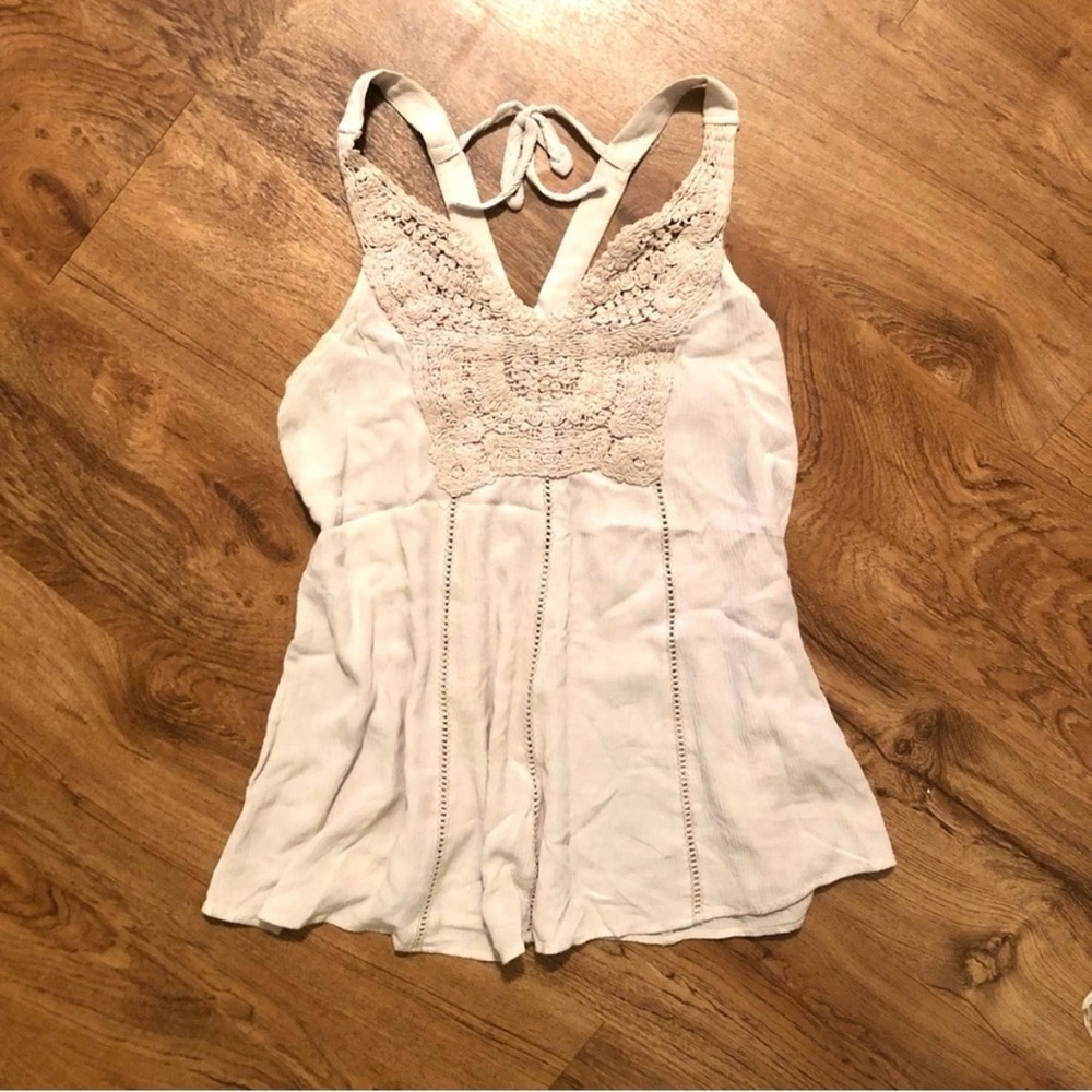 Woman’s Maurices Cream Smocked Tie Front Camisole
